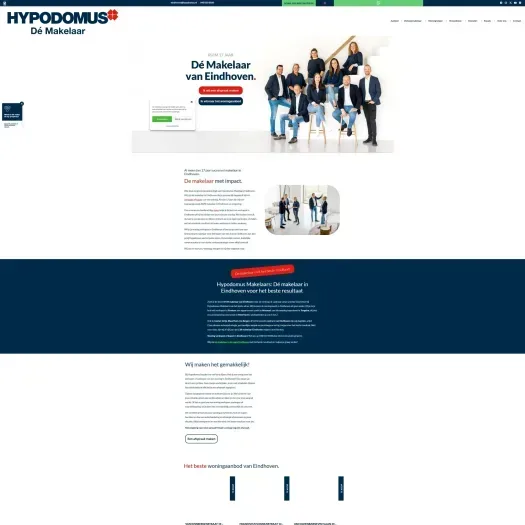 Screenshot van de website van www.hypodomus-eindhoven.nl