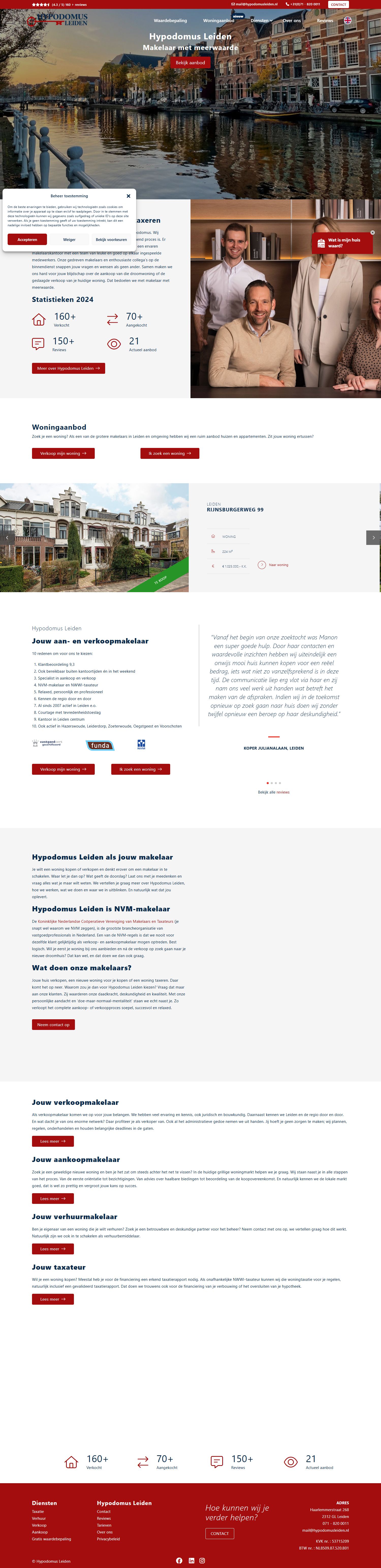 Capture d'écran du site web de www.hypodomusleiden.nl