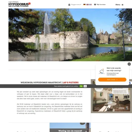 Screenshot van de website van www.hypodomus-maastricht.nl