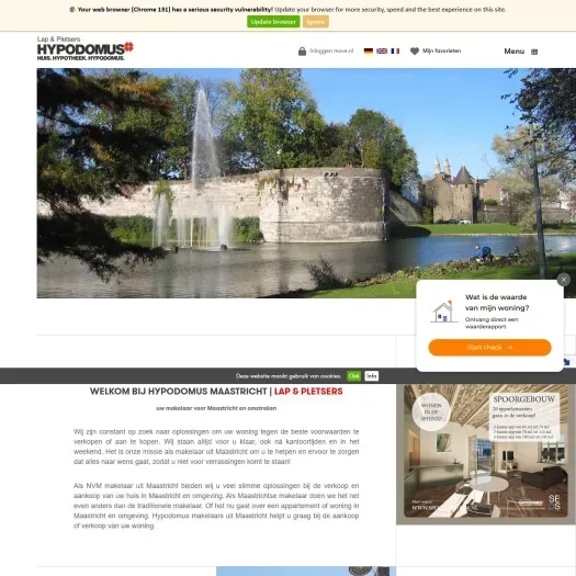 Screenshot der Website von www.hypodomus-maastricht.nl