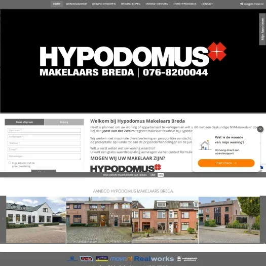 Screenshot of the website of www.hypodomus-breda.nl