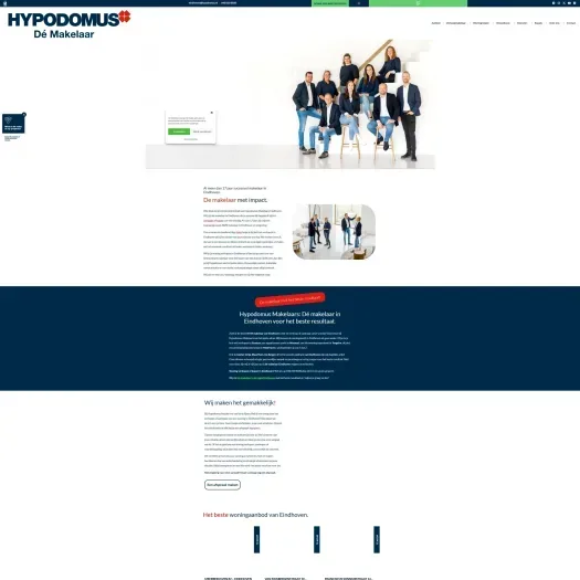 Screenshot van de website van hypodomus-eindhoven.nl