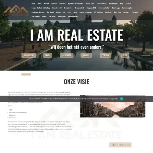 Screenshot of the website of www.iamrealestate.nl