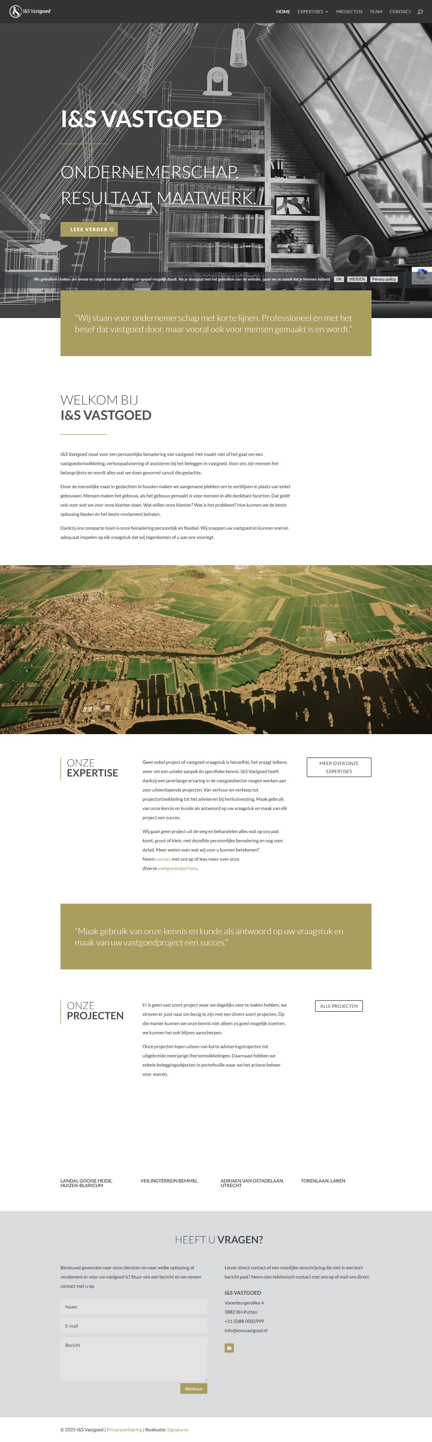 Screenshot der Website von www.iensvastgoed.nl