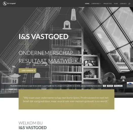Screenshot van de website van www.iensvastgoed.nl