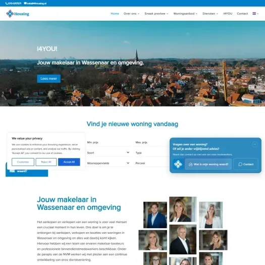 Screenshot van de website van www.i4housing.nl