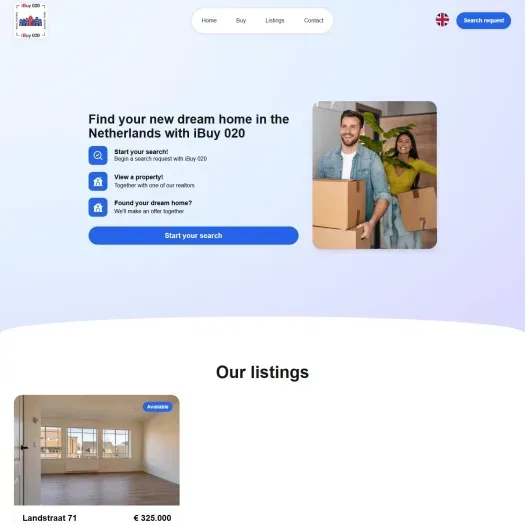 Screenshot of the website of ibuy020.nl