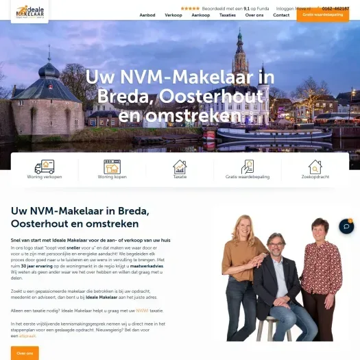 Screenshot van de website van www.idealemakelaar.nl
