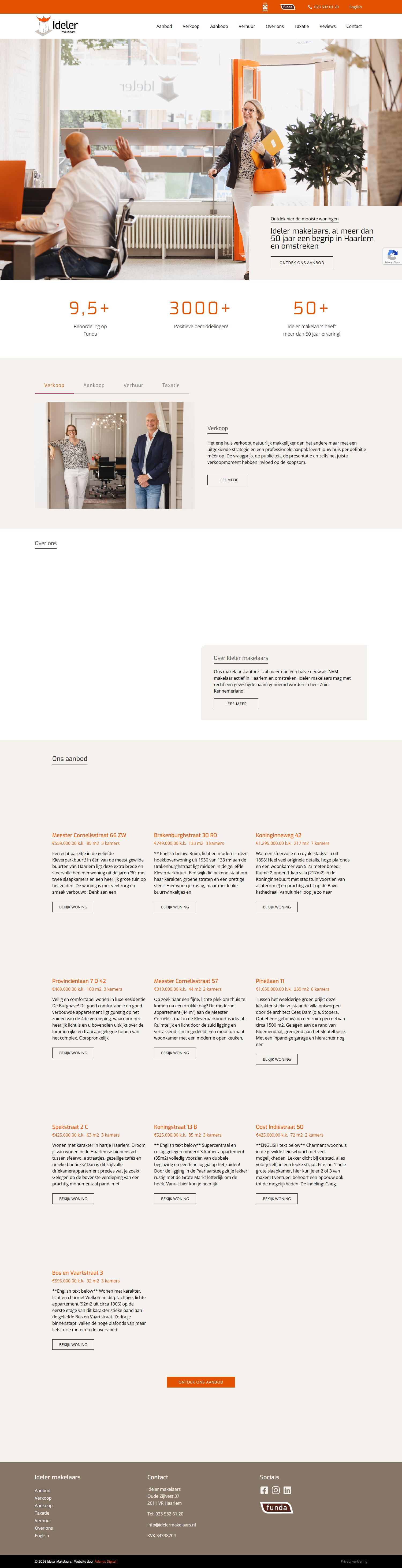 Screenshot van de website van www.idelermakelaars.nl