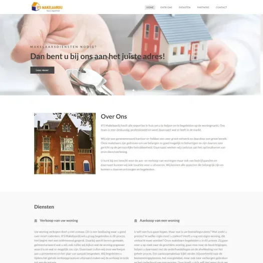 Screenshot of the website of www.ifsmakelaardij.nl