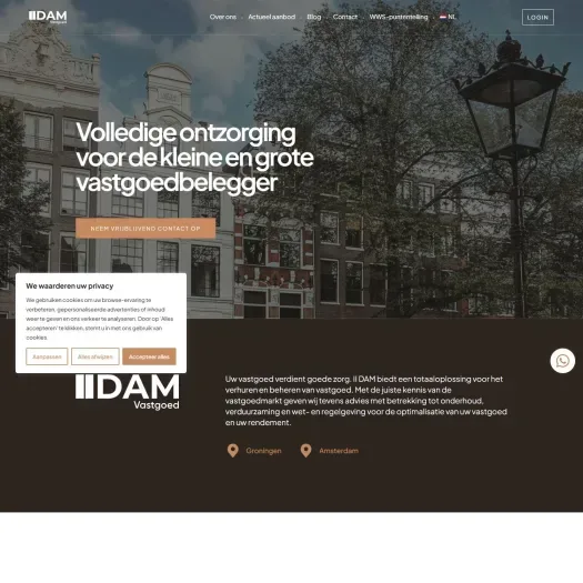 Screenshot of the website of 2dam.nl