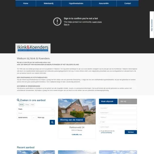 Screenshot of the website of www.ikink-koenders.nl