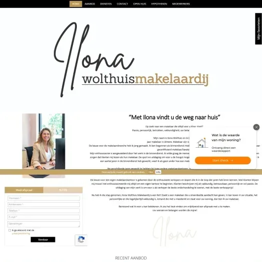 Screenshot of the website of www.wolthuismakelaardij.nl