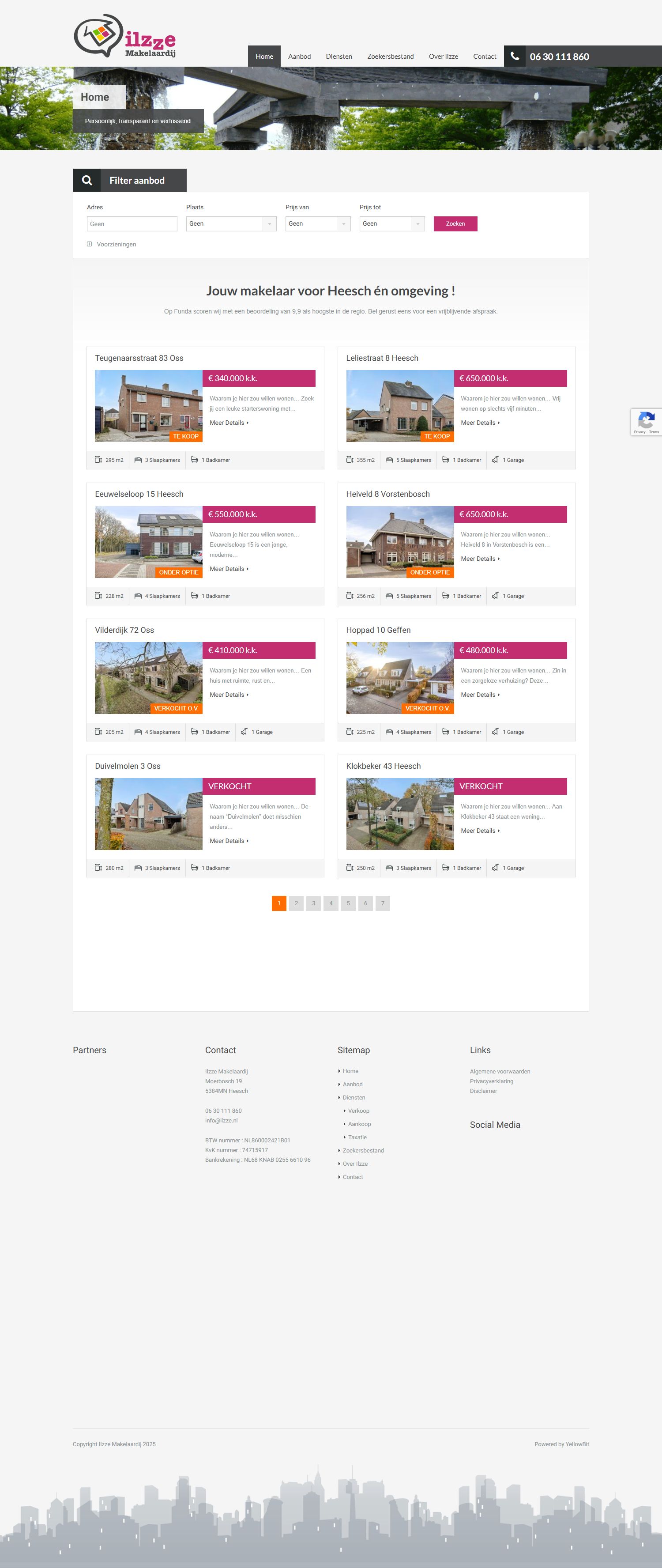 Capture d'écran du site web de ilzze.nl
