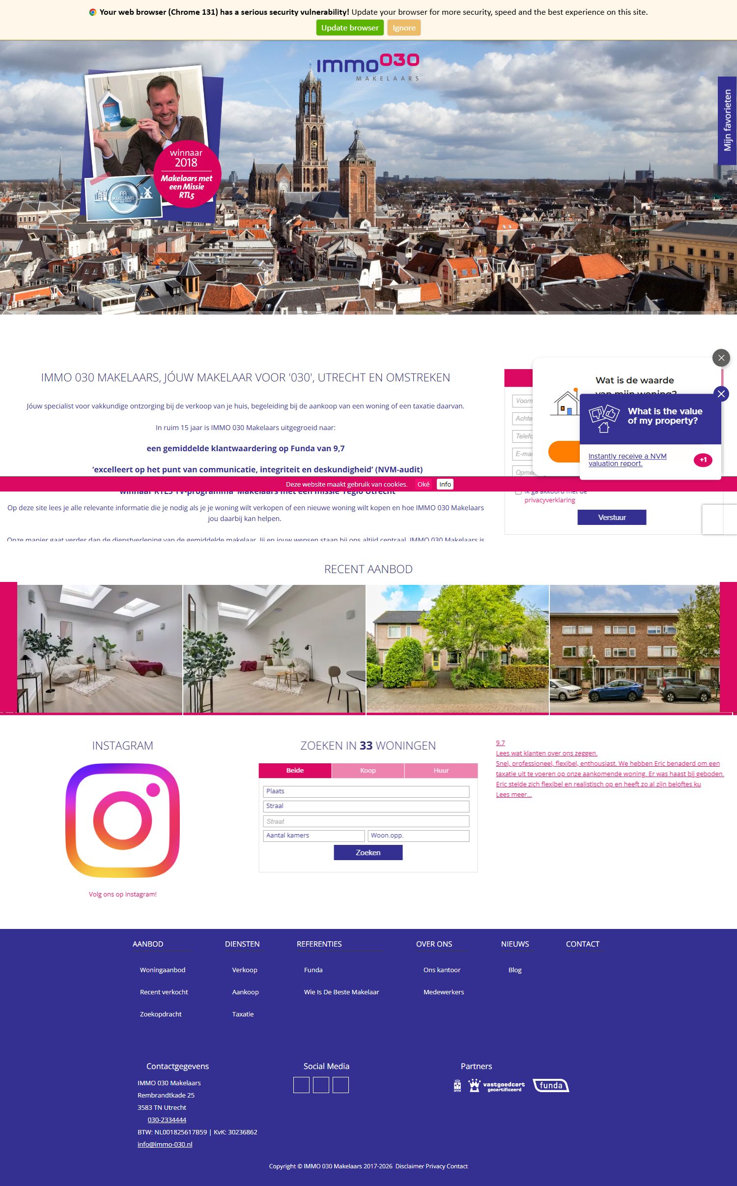 Capture d'écran du site web de www.immo-030.nl
