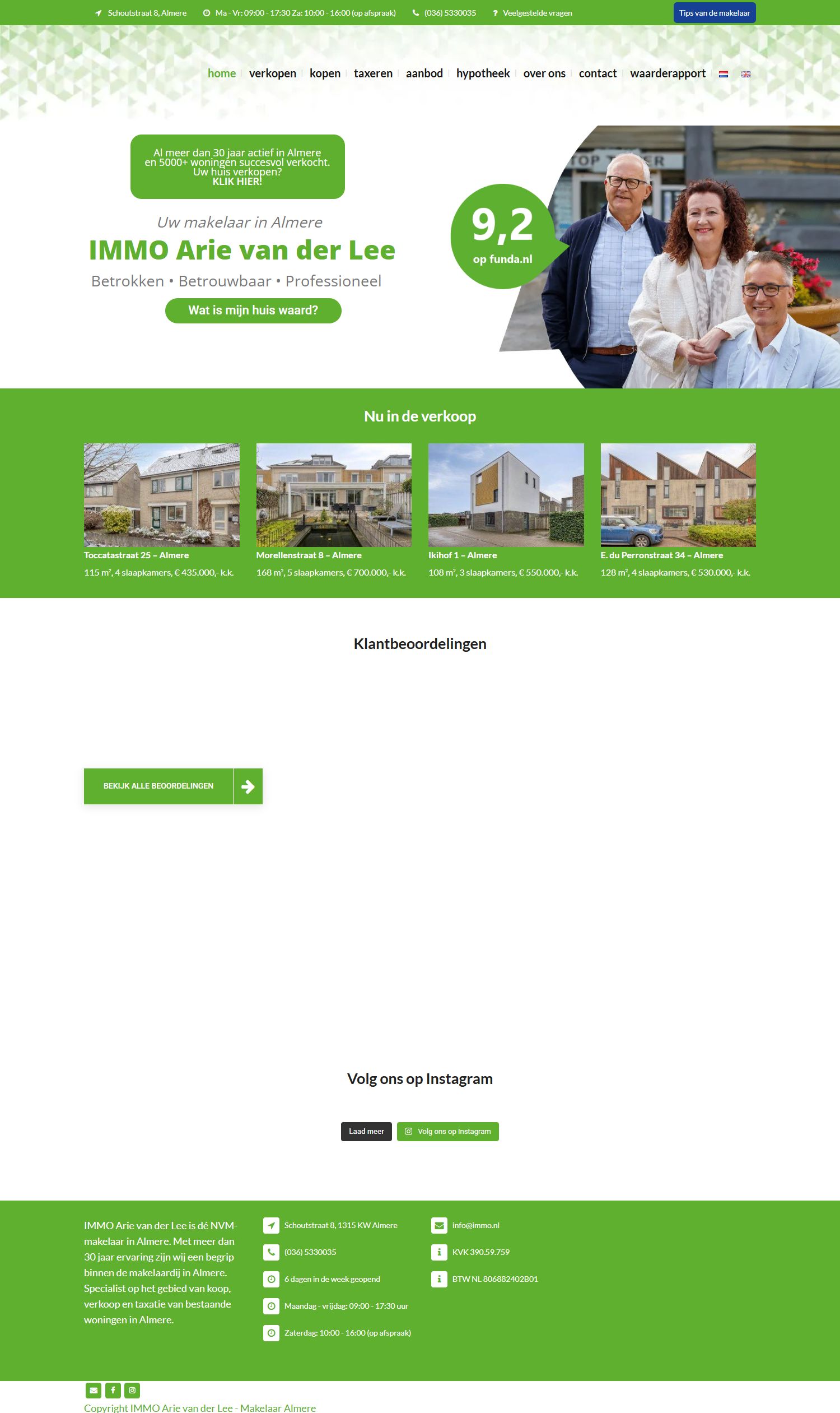 Screenshot der Website von www.immo.nl