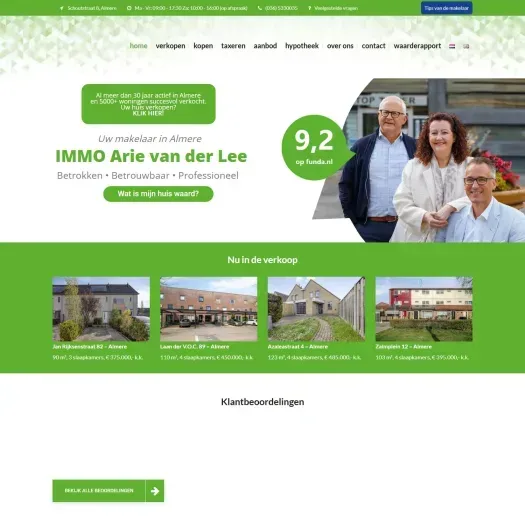 Screenshot van de website van www.immo.nl