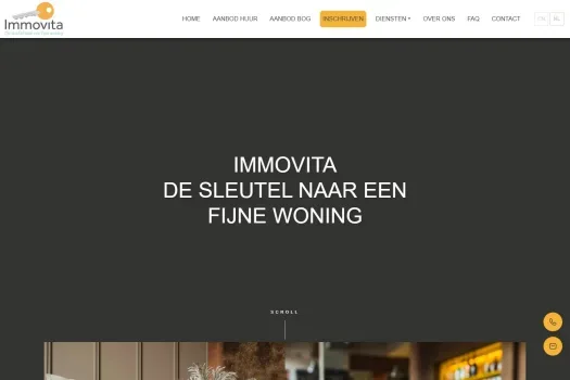 Screenshot van de website van immovita.nl