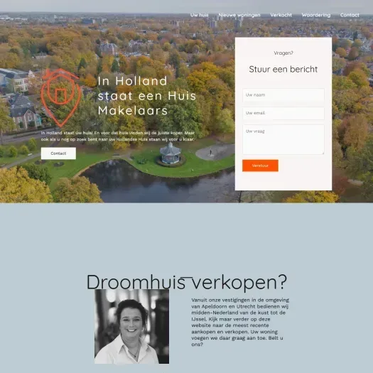 Screenshot van de website van www.inhollandstaateenhuismakelaars.nl