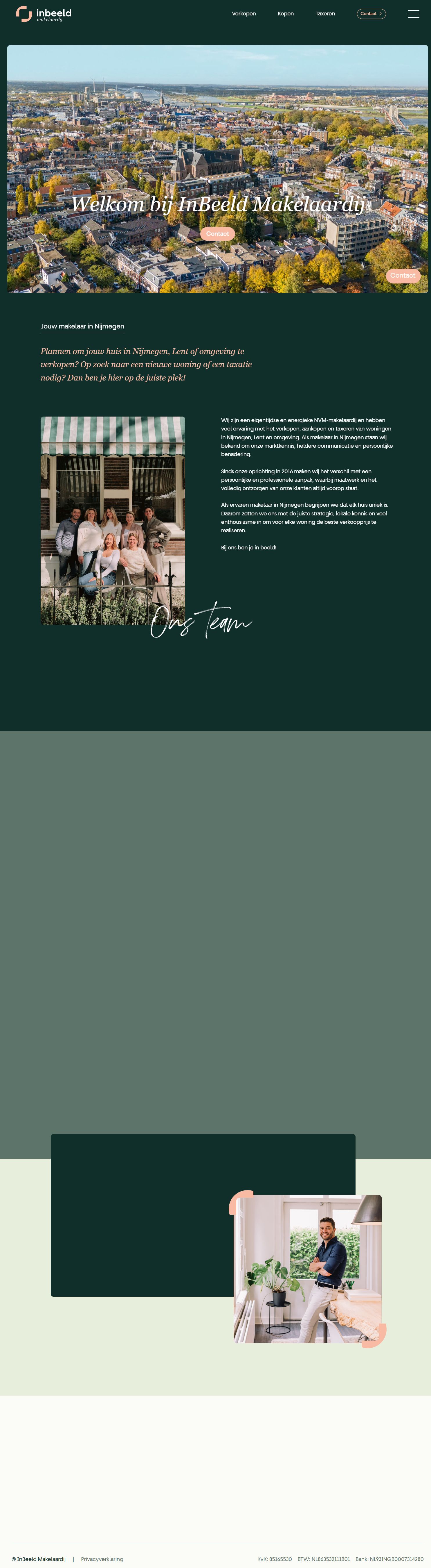 Screenshot of the website of www.inbeeldmakelaardij.nl