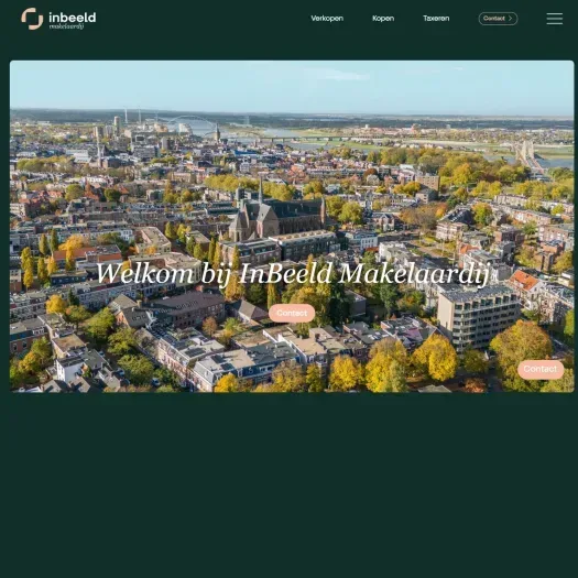 Screenshot van de website van www.inbeeldmakelaardij.nl