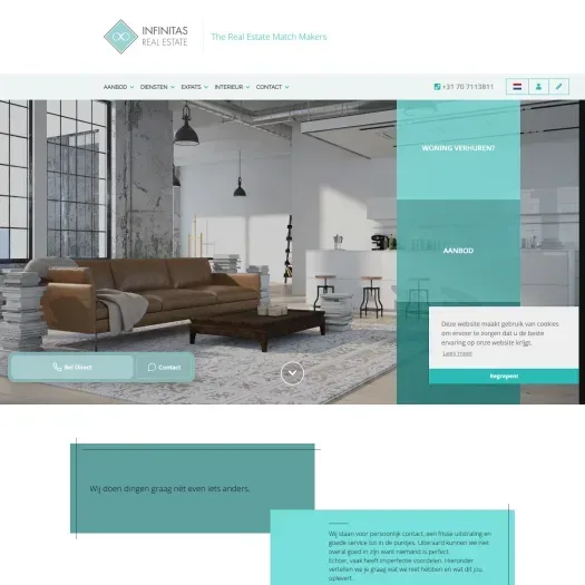Screenshot of the website of www.infinitasrealestate.nl
