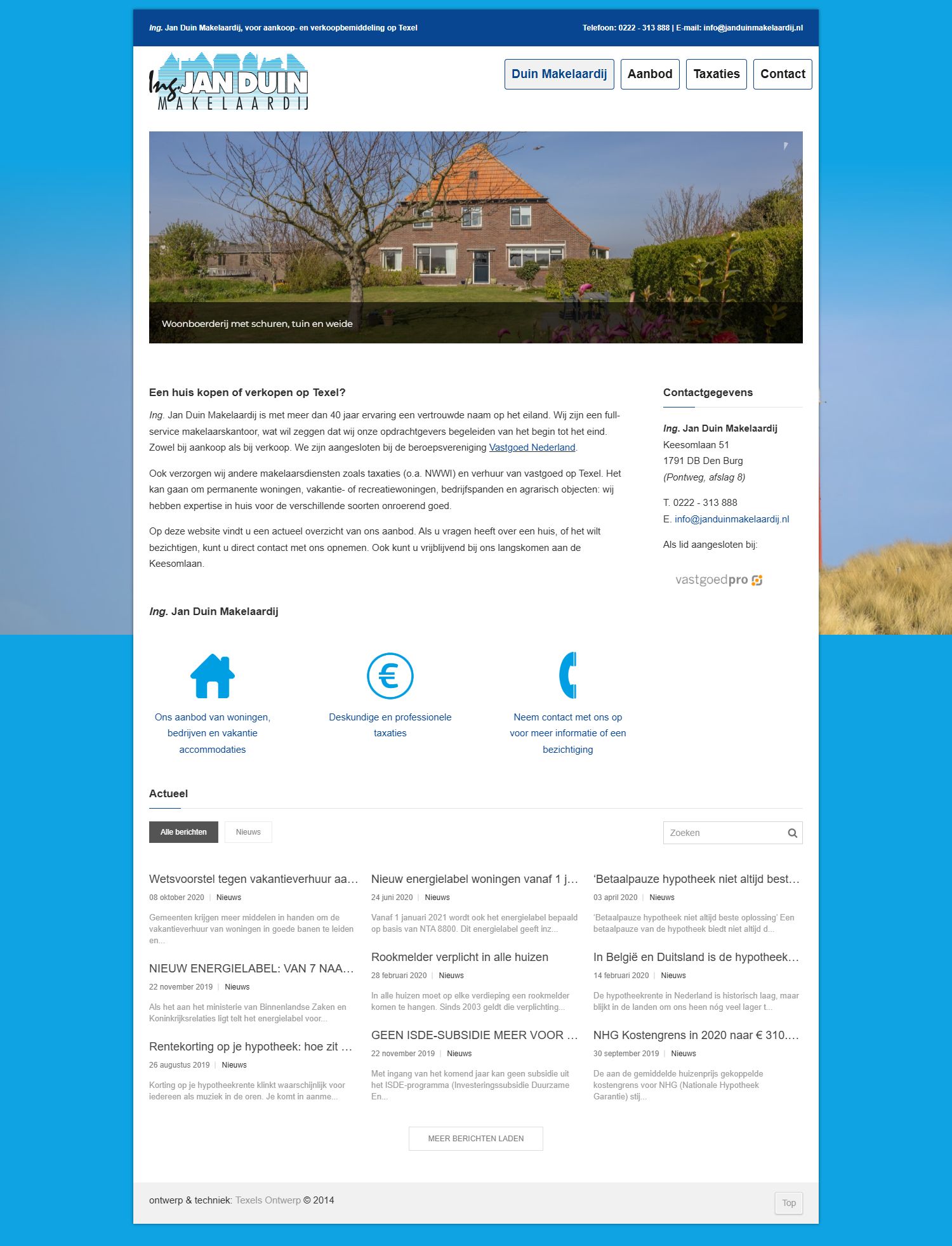 Screenshot der Website von www.janduinmakelaardij.nl