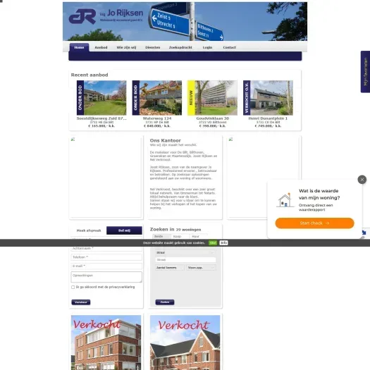Screenshot van de website van www.jorijksen.nl