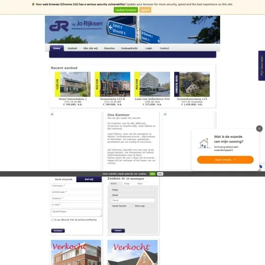 Screenshot van de website van www.jorijksen.nl