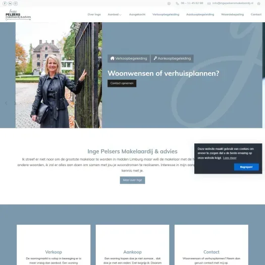 Screenshot van de website van www.ingepelsersmakelaardij.nl