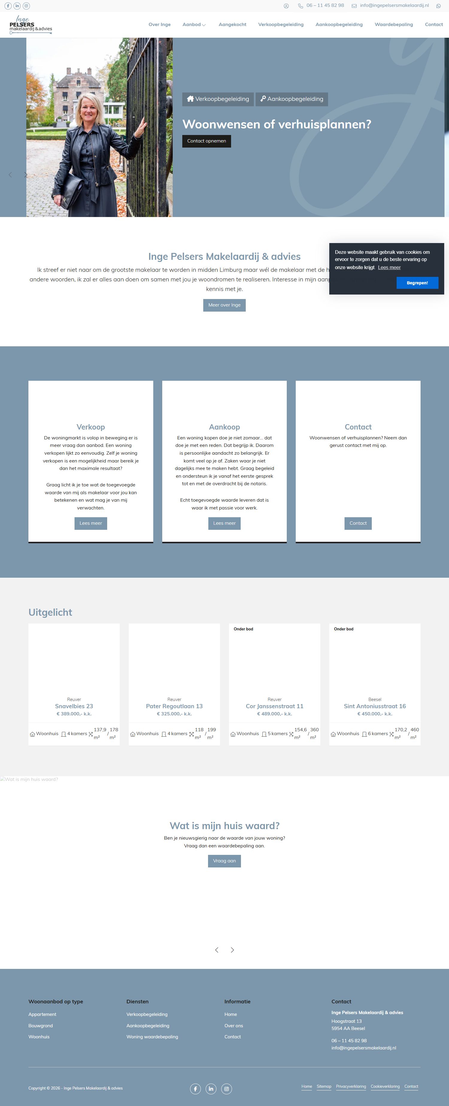 Screenshot der Website von www.ingepelsersmakelaardij.nl