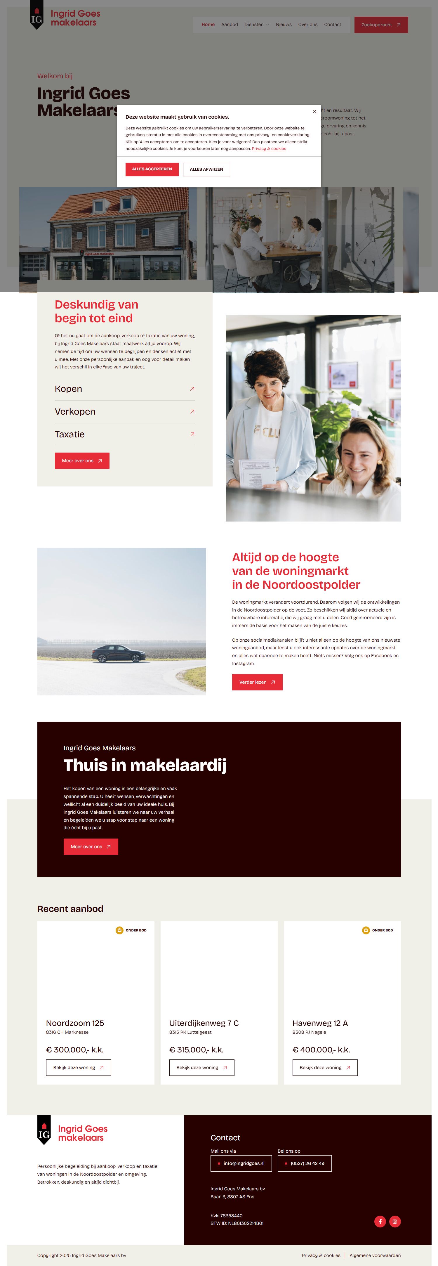 Screenshot der Website von www.ingridgoesmakelaars.nl