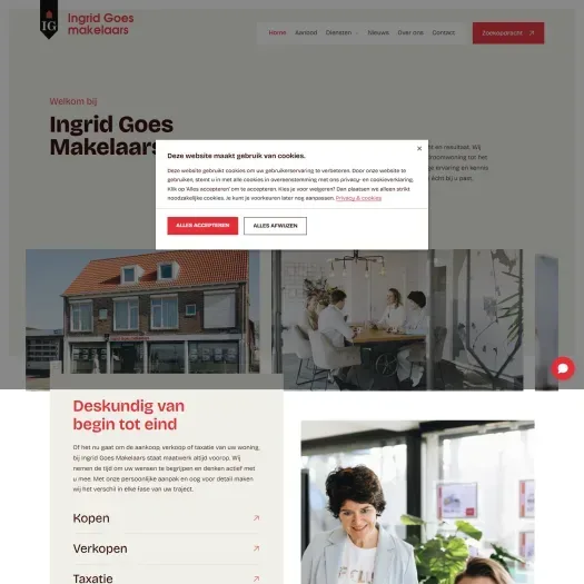 Screenshot of the website of www.ingridgoesmakelaars.nl