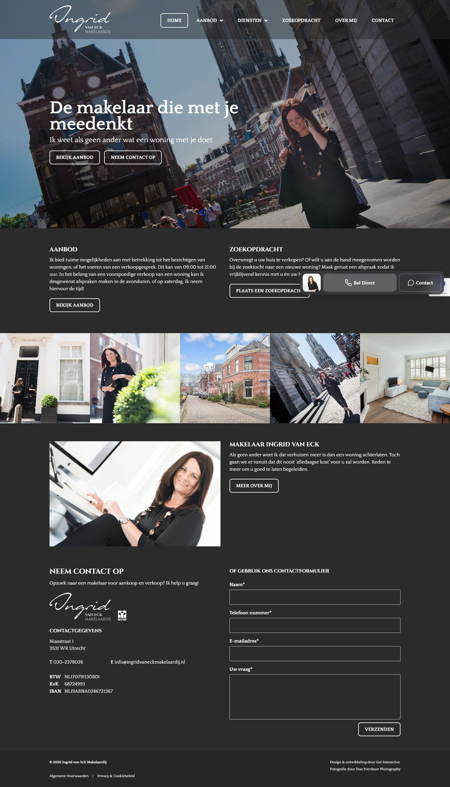 Screenshot der Website von www.ingridvaneck.nl