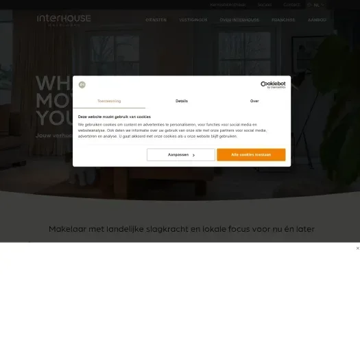 Screenshot van de website van interhouse.nl