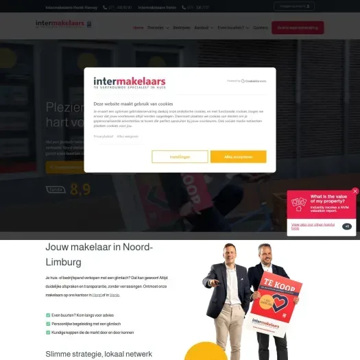 Screenshot der Website von intermakelaars.com
