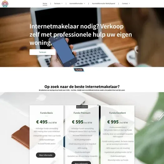 Capture d'écran du site web de www.internetmakelaar.com