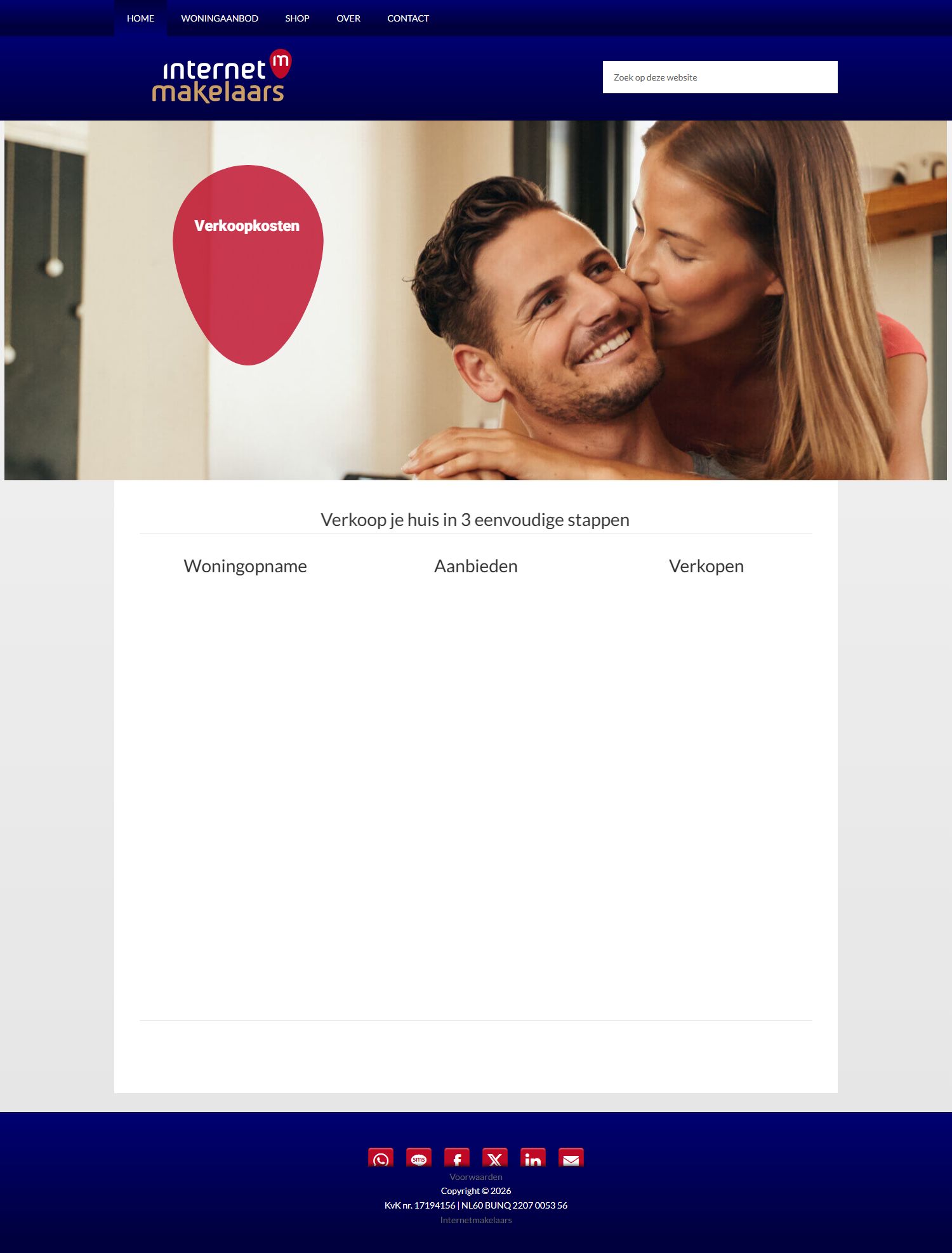 Screenshot der Website von brabant.internetmakelaars.nl