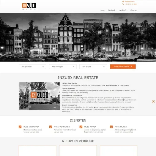 Screenshot of the website of www.inzuid.nl