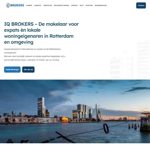 Screenshot of the website of www.iqbrokers.nl