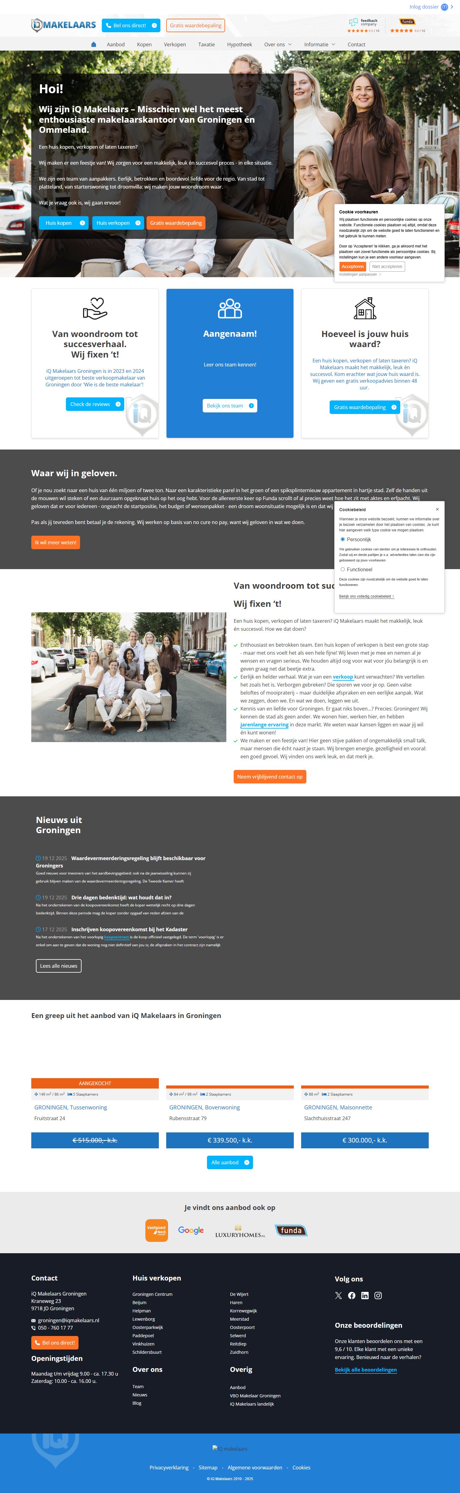 Screenshot der Website von www.iqmakelaarsgroningen.nl