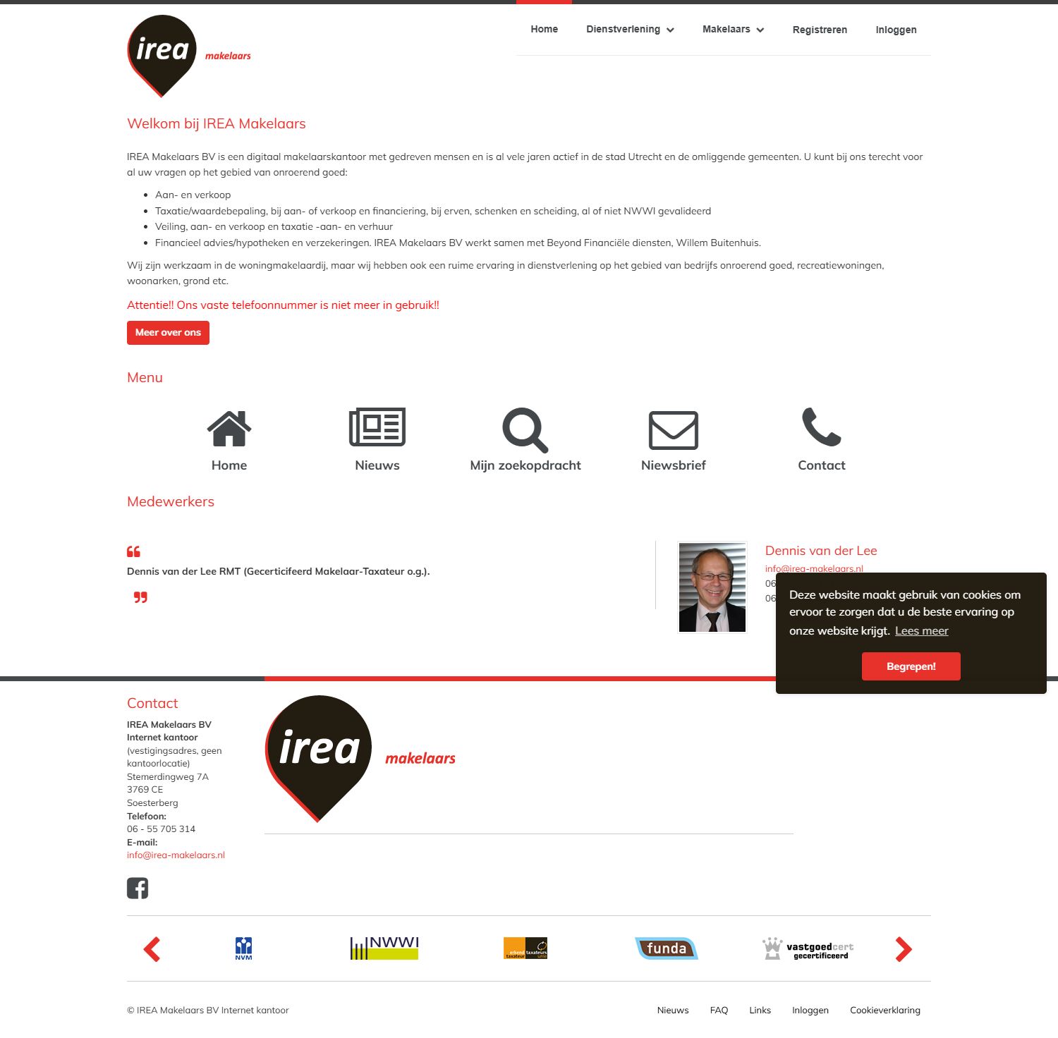 Photo of the office of IREA Makelaars BV