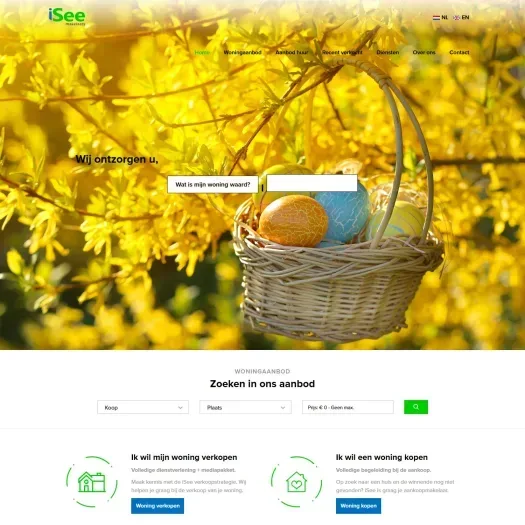 Screenshot van de website van www.isee.nl