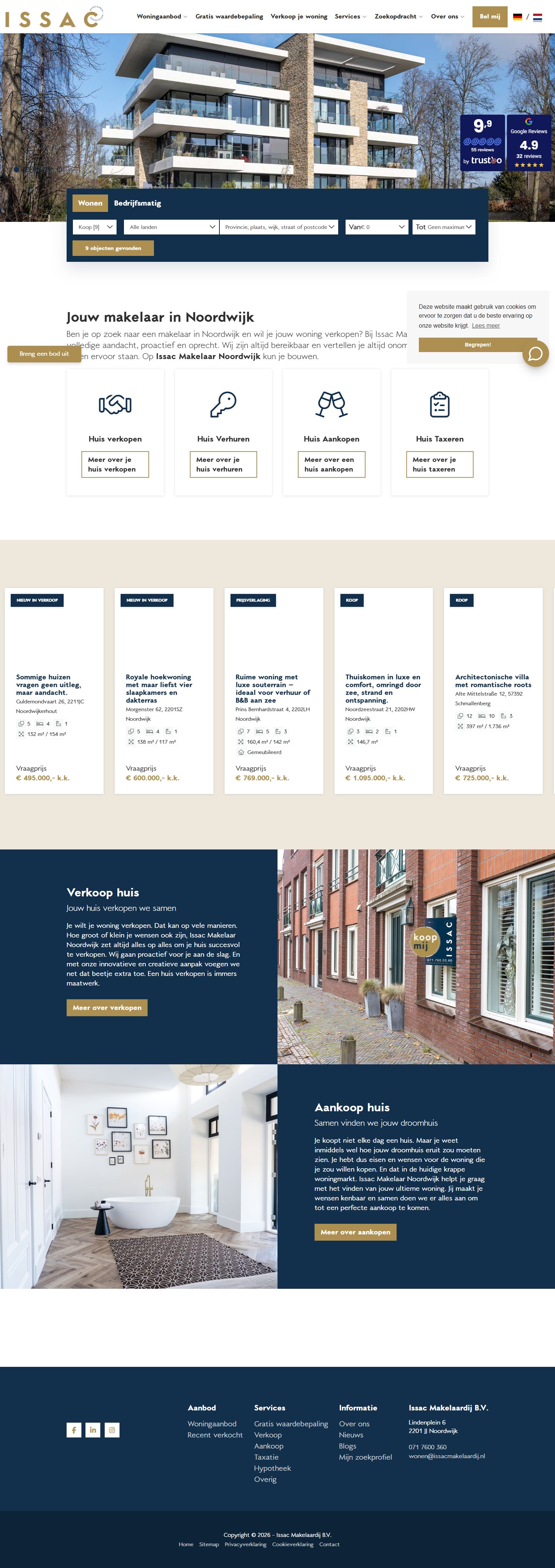 Capture d'écran du site web de www.issacmakelaardij.nl