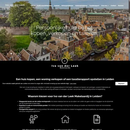 Screenshot of the website of www.ivovanderleek.nl
