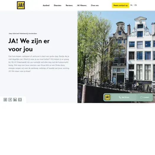 Screenshot of the website of www.jamakelaardij.nl