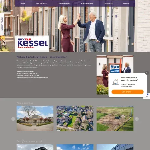 Screenshot van de website van www.vankessel.nl