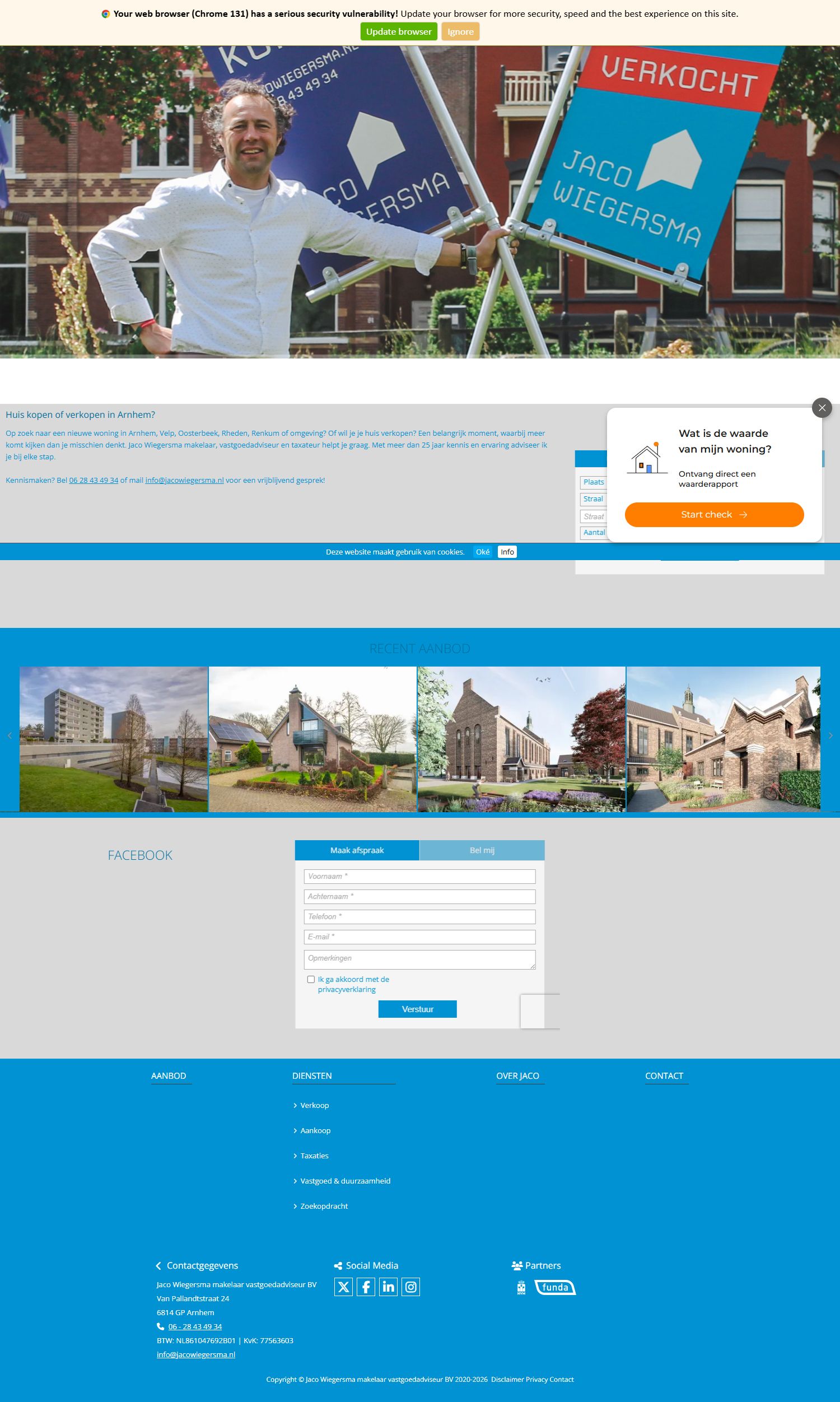 Screenshot of the website of www.jacowiegersma.nl