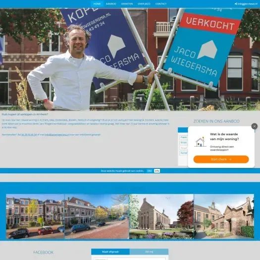 Screenshot van de website van www.jacowiegersma.nl