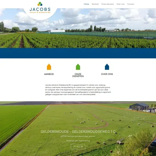 Screenshot van de website van www.jambv.nl